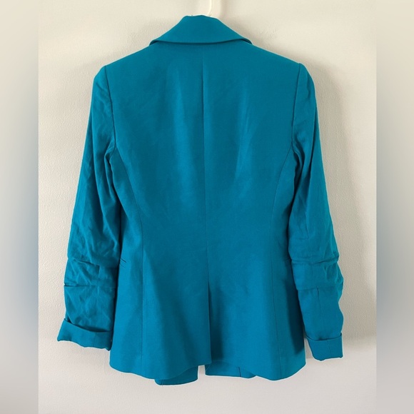 Alice‎ + Olivia Notch Collar Blue Tailored Blazer Jacket - Picture 4 of 11